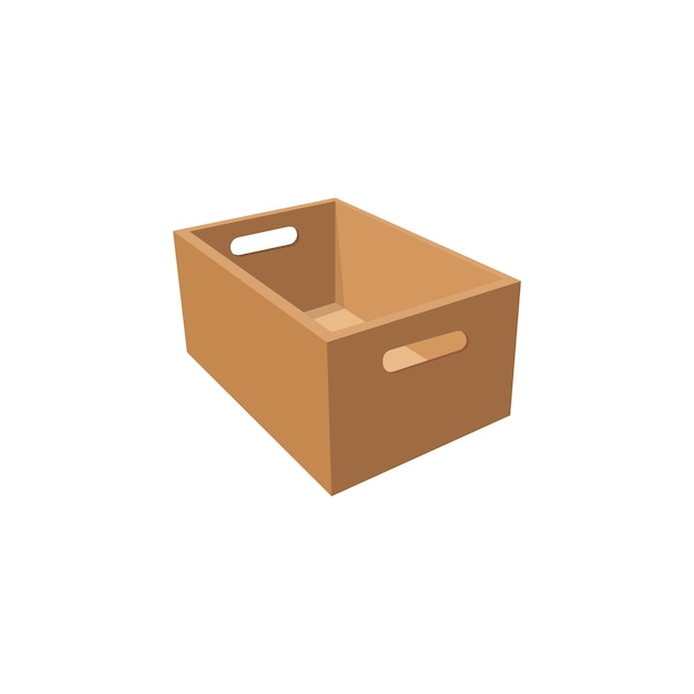 Caja de madera. Diseño realista. ilustración vectorial