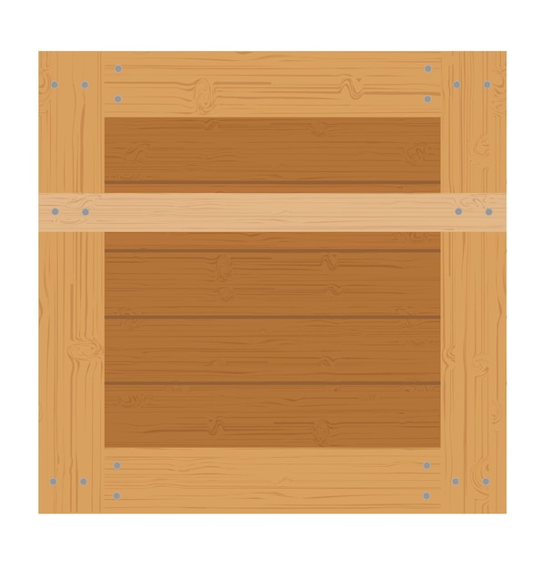 Vector caja de madera para la entrega y el transporte de mercancías hecha de madera ilustración vectorial