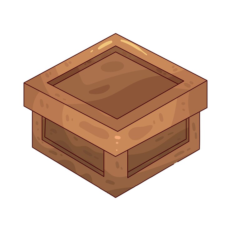 Vector caja de madera hecha a mano