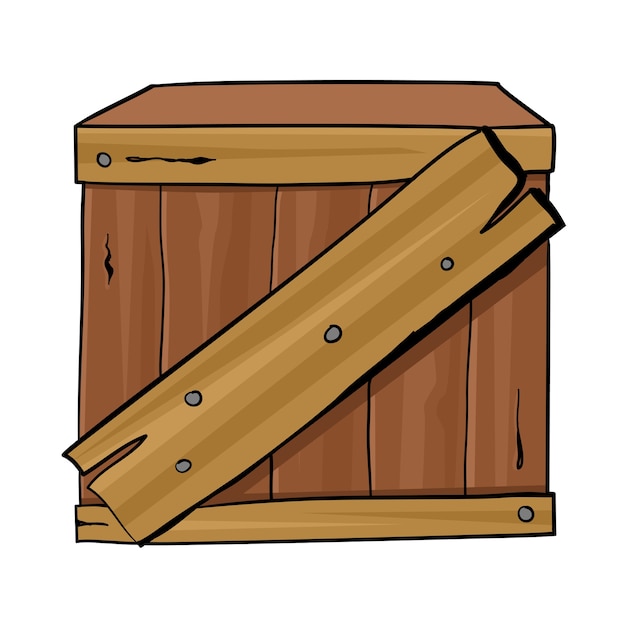 Vector caja de madera