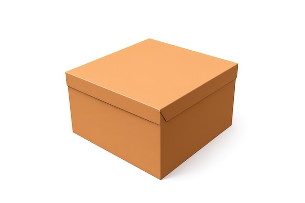 una caja marrón con la tapa cerrada y la mitad superior de ella
