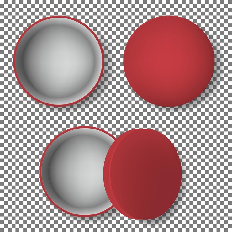Vector caja de metal redonda abierta