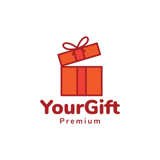 Caja naranja colorido regalo logotipo diseño gráfico vectorial símbolo icono signo ilustración idea creativa