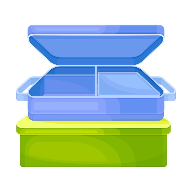 Caja o contenedor de almuerzo reutilizable como ilustración vectorial de objetos reutilizados todos los días