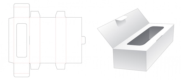 Caja de pañuelos con diseño de plantilla troquelada