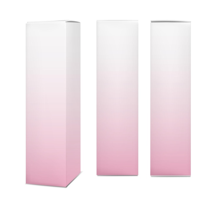 Vector caja de papel vertical en blanco