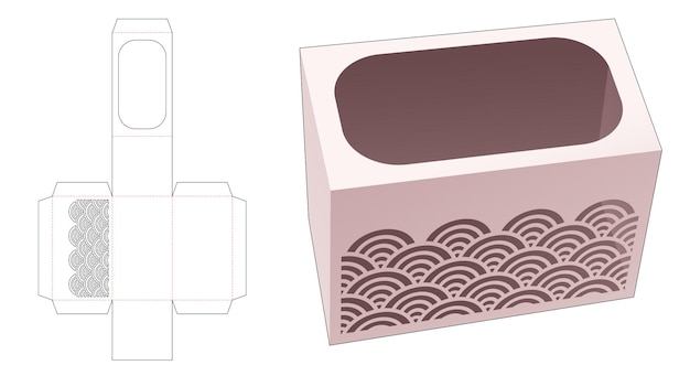 Caja de papelería con plantilla troquelada de onda estarcida
