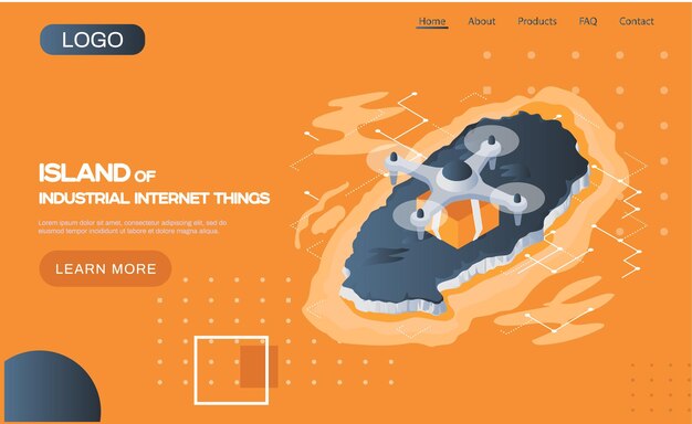 Caja de paquetes de drones Tecnologías modernas para la entrega a entretenimientos isleños, toma de fotografías y videos Cosas de Internet industrial Empresa de logística empresarial Tecnologías inteligentes Revolución 4ir AI IoT