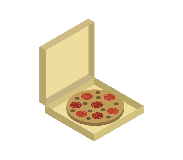 Caja de pizza isométrica