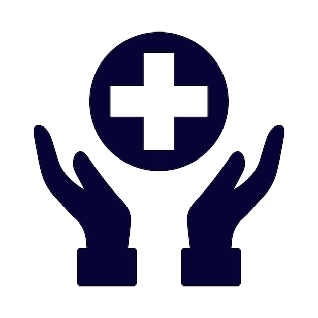 caja de primeros auxilios médicos más botiquín de primeros servicios de mano botiquines de primeros servicios en la mano icono
