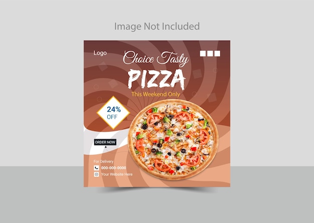 Vector una caja que dice elección de pizza rápida.