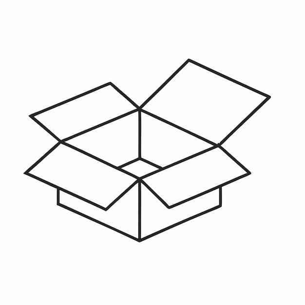 una caja que tiene la palabra caja en él vector de arte de línea