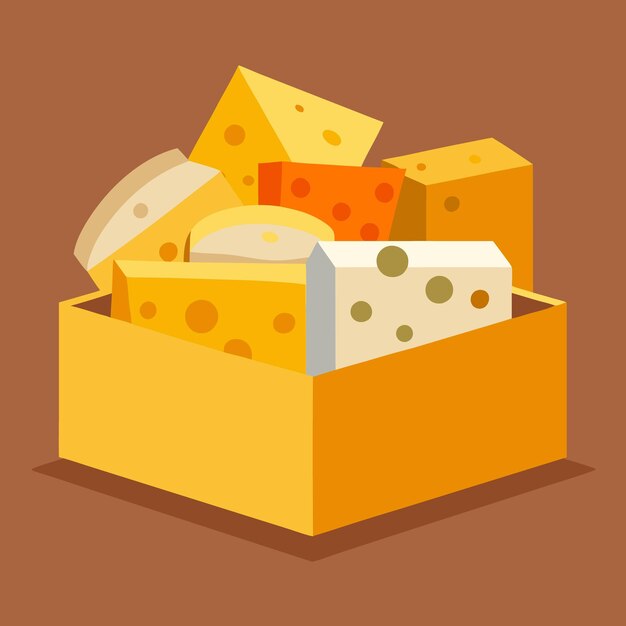 una caja de queso que tiene la palabra queso en ella