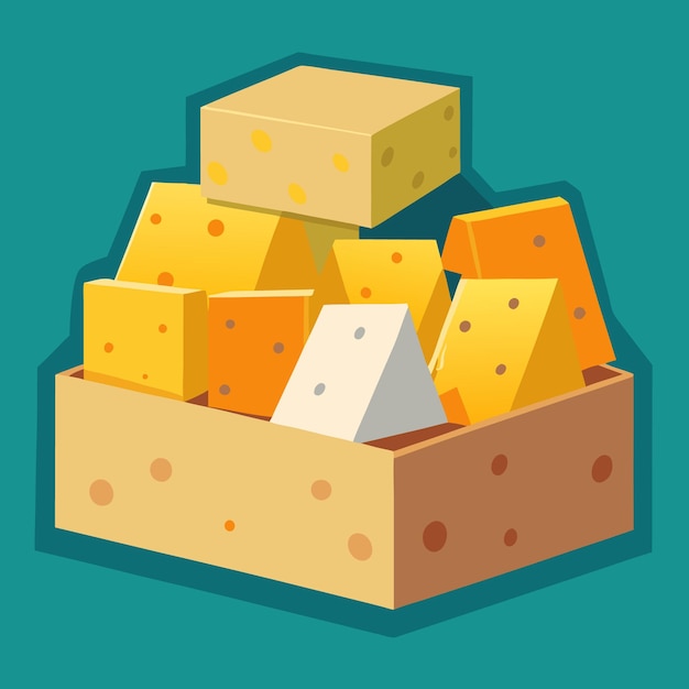 una caja de queso que tiene el queso en ella