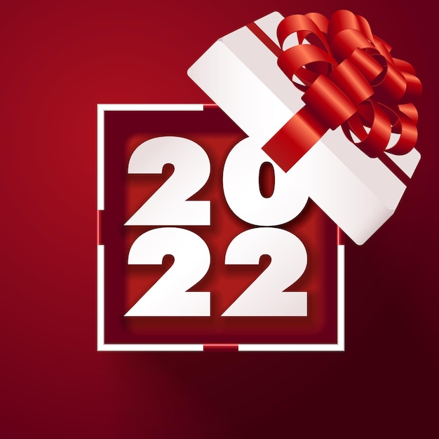 Caja regalo abierta Navidad y año nuevo 2022.