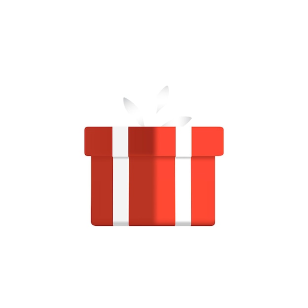 Vector caja de regalo abierta roja 3d con lazo de cinta pastel aislado en un fondo blanco renderizado 3d caja de sorpresa abierta de vacaciones modernas voladoras icono de vector realista para el presente cumpleaños o pancartas de boda