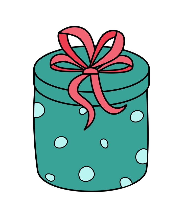 Caja de regalo con arco Ilustración vectorial de un ícono de color de un regalo festivo en un paquete Aislado en una caja blanca en papel de envolver