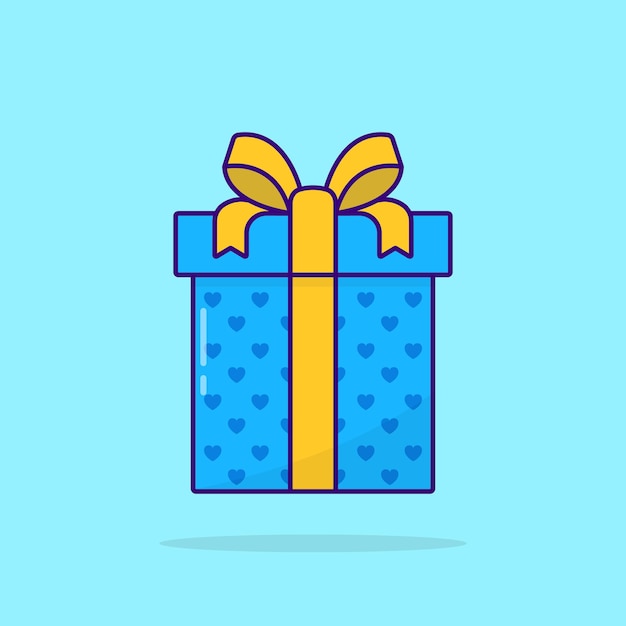 Caja de regalo azul con lazo de cinta