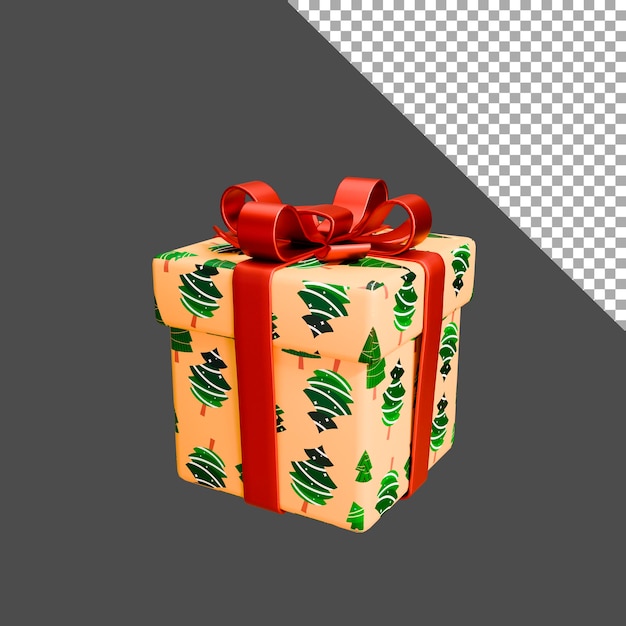 Caja de regalo con cinta y arco Ilustración de renderización 3D Concepto de felicitación o bonificación