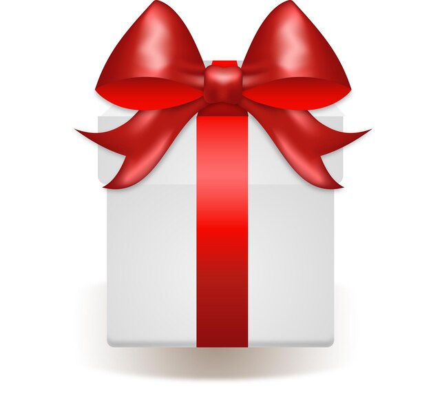 Caja de regalo con cinta roja en fondo transparente 3d