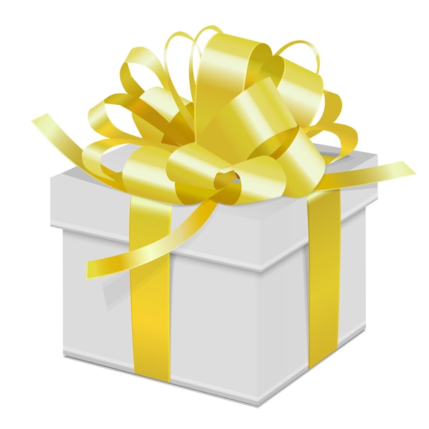Caja de regalo colorida vectorial con cinta sobre fondo blanco
