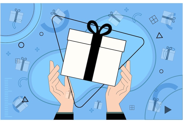 Vector caja de regalo de concepto de negocio ilustración vectorial preparación de notificaciones consultoría de marketing boletín informativo