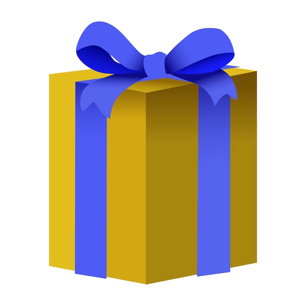 Caja de regalo con decoración de cinta ilustración de dibujos animados aislada sobre un fondo blanco