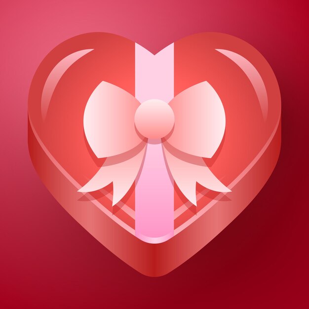 Caja de regalo con forma de corazón o caja de regalo para el día de san valentín.