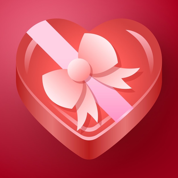 Caja de regalo con forma de corazón o caja de regalo para el día de san valentín.
