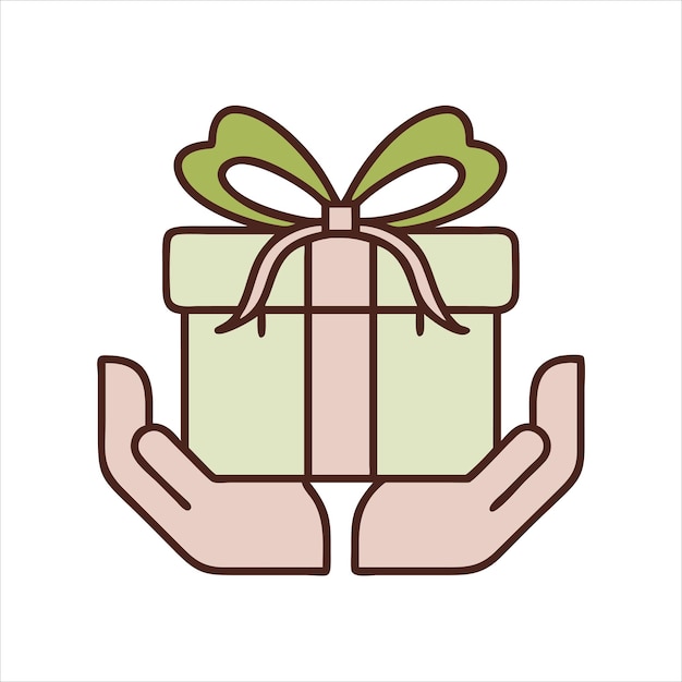 Caja de regalo con ilustración de arco Polka Dot envuelto presente diseño de regalo vectorial vacaciones y celebraciones