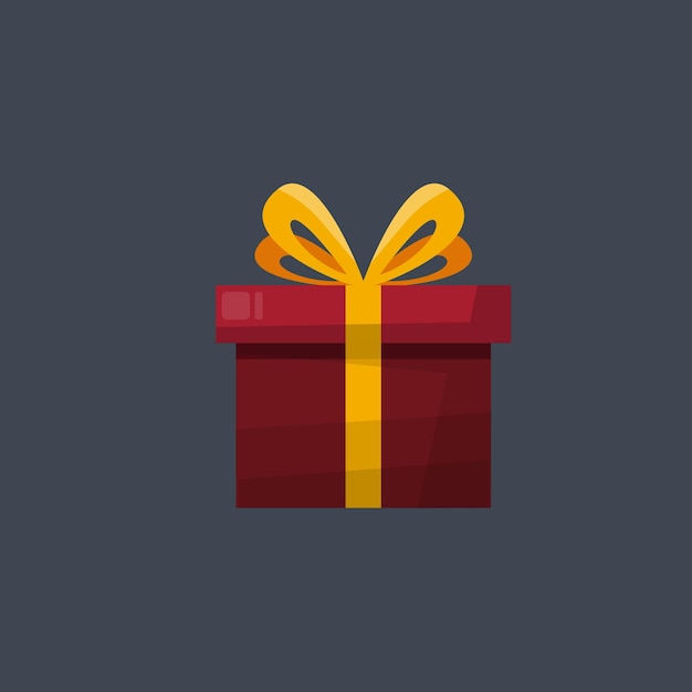 caja de regalo marrón en diseño vectorial plano