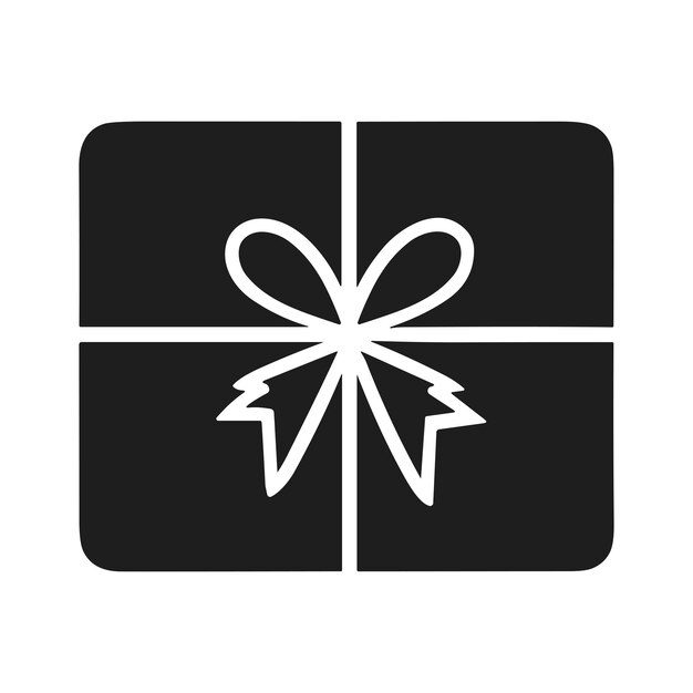 Caja de regalo minimalista con cinta y arco Ilustración vectorial Icono de regalo de vacaciones