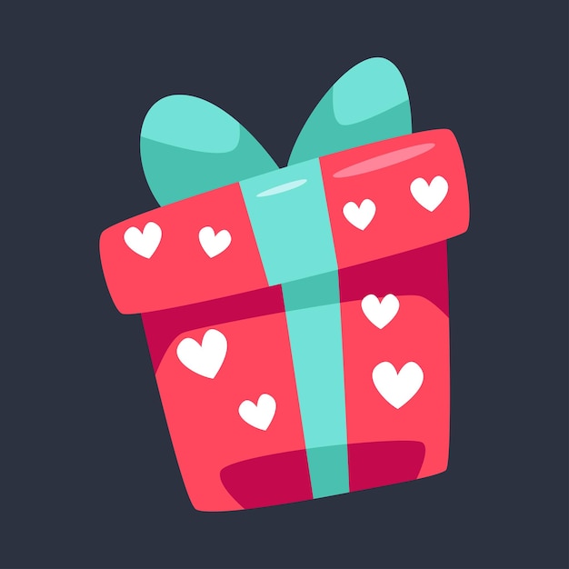 caja de regalo de patrón de amor en diseño vectorial plano