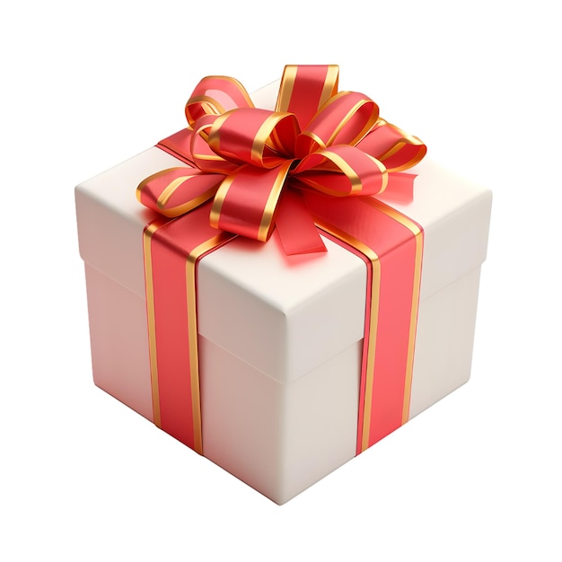 Vector caja de regalo de renderización 3d aislada sobre un fondo blanco