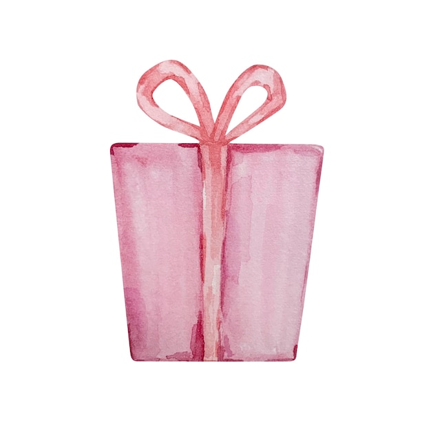 Caja de regalo rosa dibujada a mano
