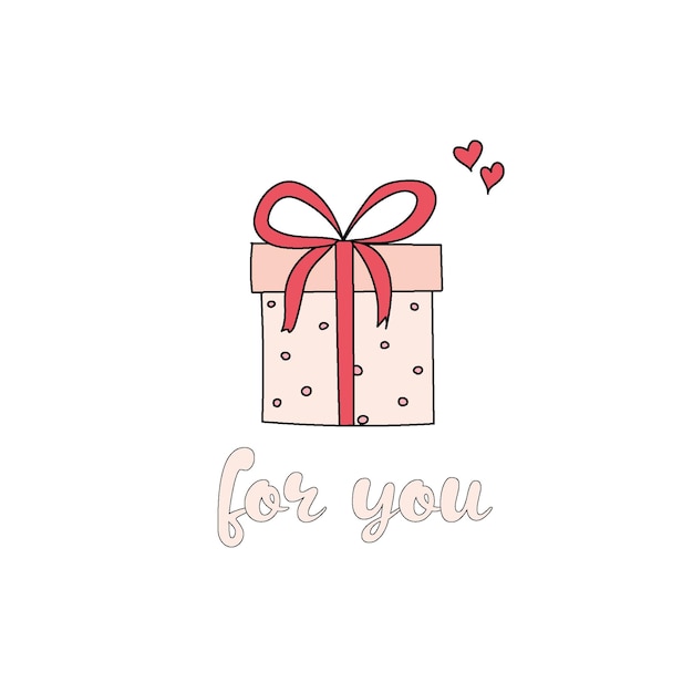 caja de regalo rosa con una inscripción para ti