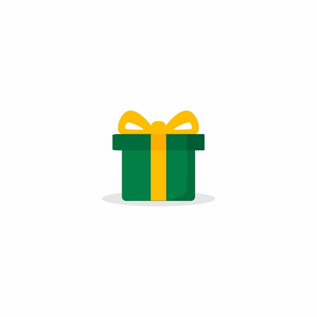 Caja de regalo verde con un lazo amarillo