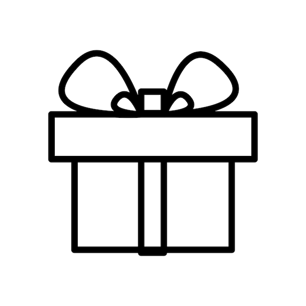 Caja de regalos cerrada Fiesta de cumpleaños Icono de trazo delgado
