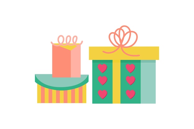 Caja de regalos Feliz y feliz Navidad icono de estilo plano