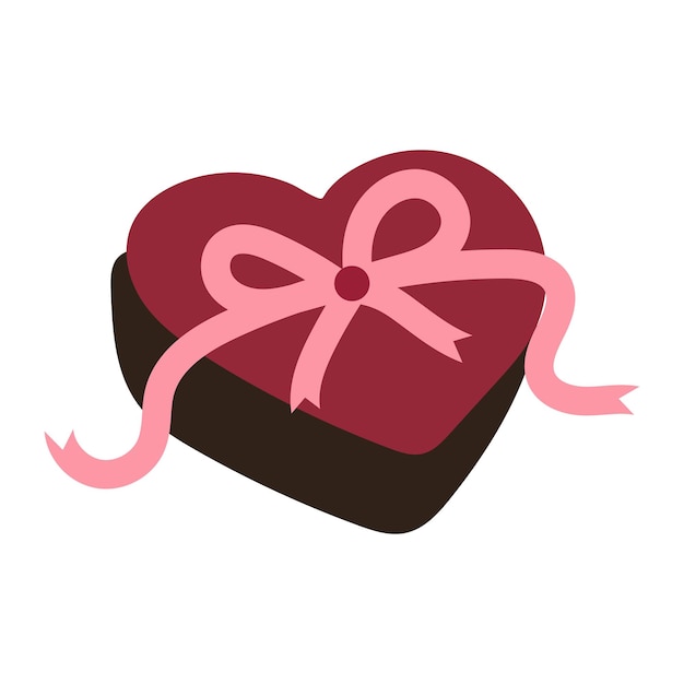 una caja de regalos en forma de corazón con una cinta