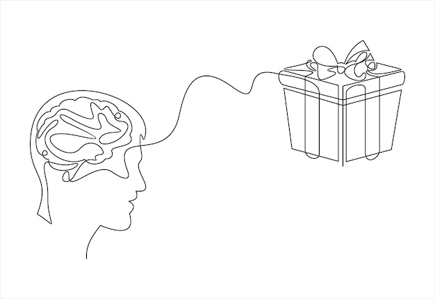 Caja de regalos para hombres soñadores con arco de cinta de regalo lookaside en el concepto de estilo de vida continuo