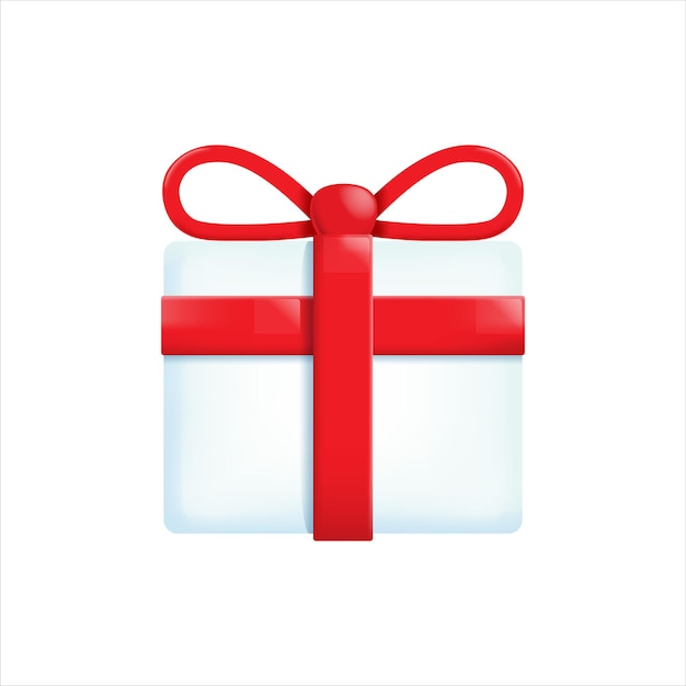 Caja de regalos con icono de cinta. caja de regalo de objeto festivo decorativo 3d. ilustración vectorial.