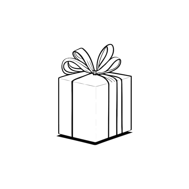 Caja de regalos Icono dibujo a mano color negro elemento vectorial y símbolo del logotipo de San Valentín