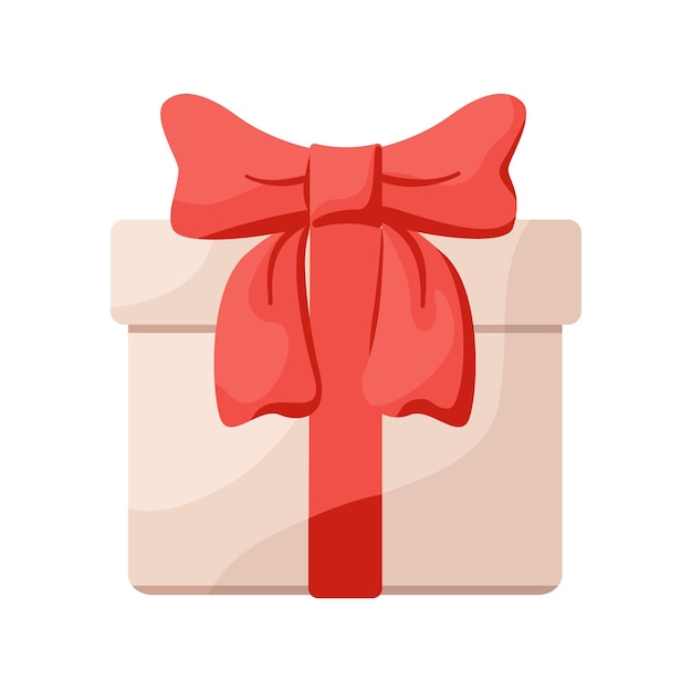Caja de regalos con un lazo rojo
