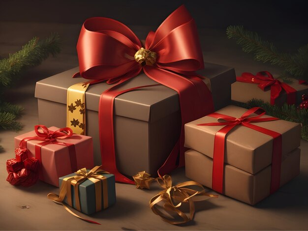 Vector caja de regalos de navidad