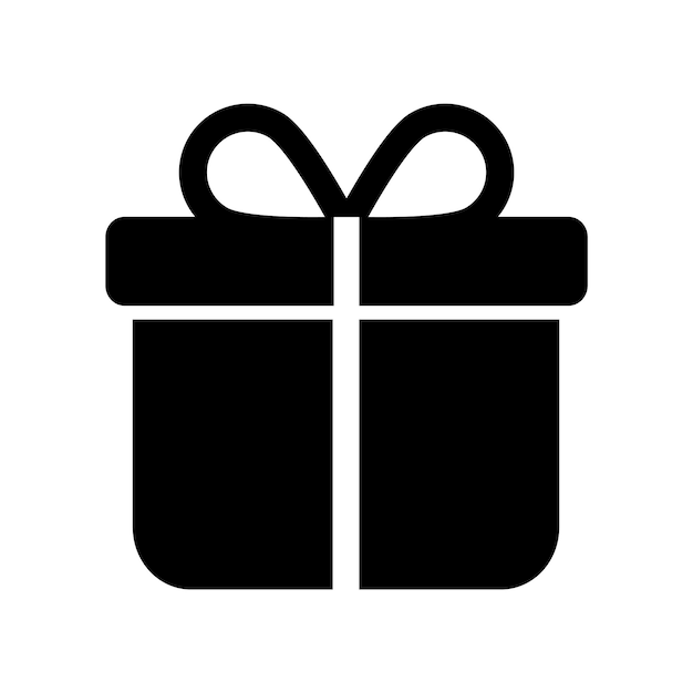 Caja de regalos Paquete sorpresa Presente cinta Icono plano Ilustración vectorial