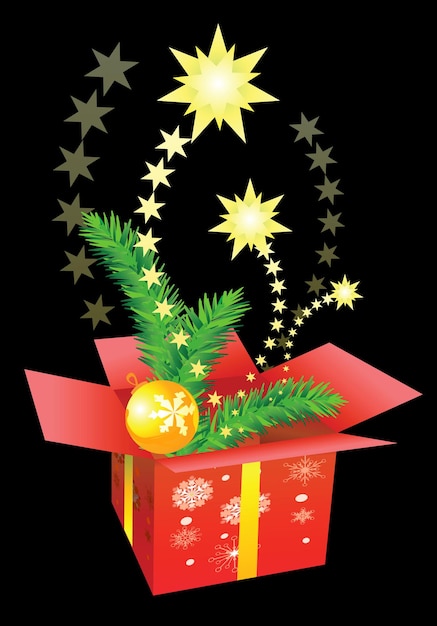 Vector caja de regalos vectorial para el diseño de navidad