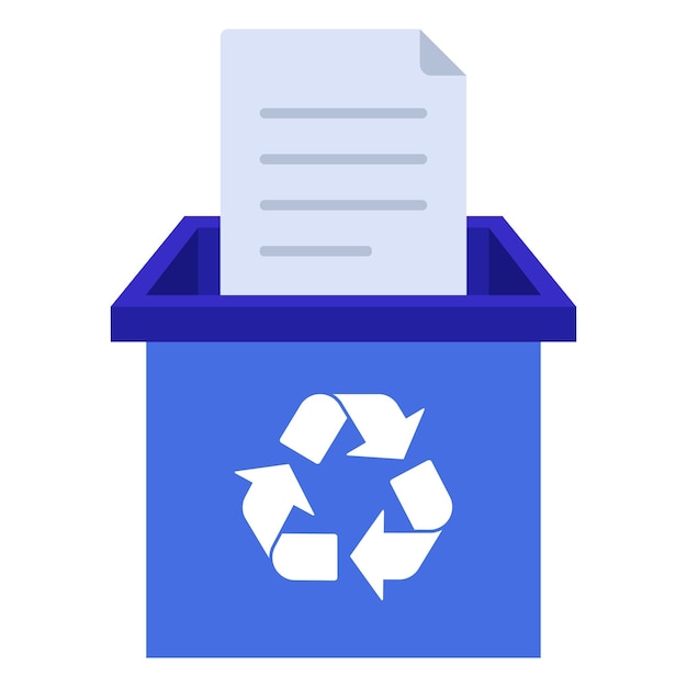 Caja de residuos de papel de signo de reciclaje