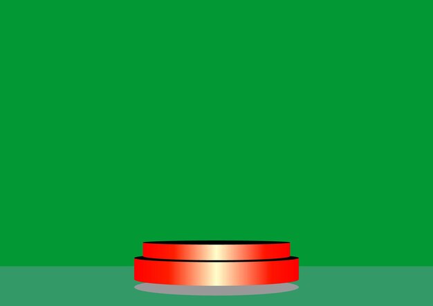 una caja roja con fondo verde con fondo verde