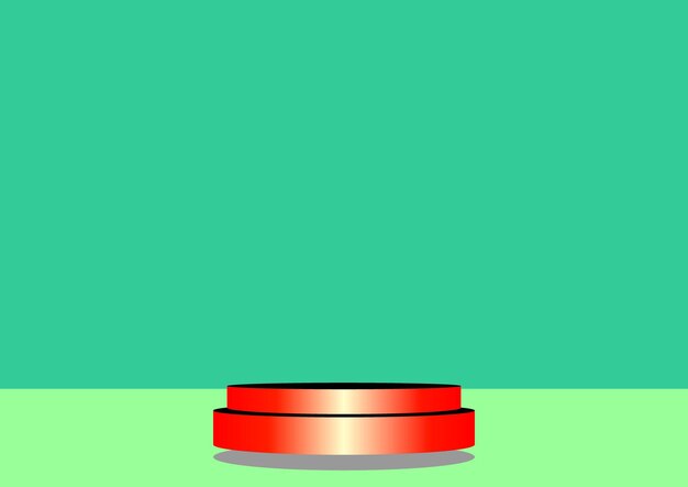 una caja roja con una tapa roja en un fondo verde